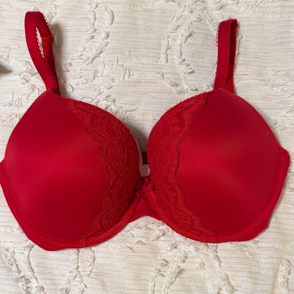 Victoria's Secret Other - Victoria's Secret Scarlet Lace Trim Bra 32DDD or 34DD